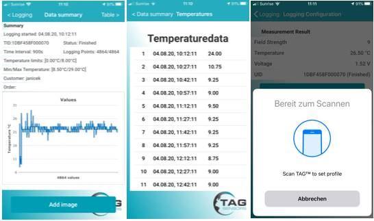 Screenshot TAG App sur iPhone